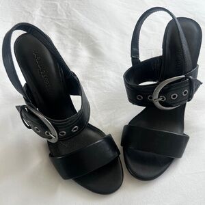 Karl Lagerfeld Paris Black Heeled Sandals - Size 8